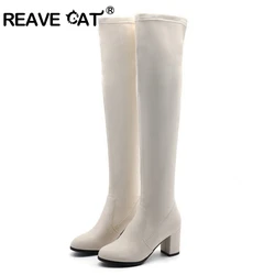 REAVE CAT 2021 Autumn Over the knee boots High heels Thigh High Boots Sexy Ladies Women's boots Hot