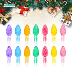 24pcs Large Replacement Light Bulbs for Big Ceramic Christmas Trees Multicolo Pineapple Tree Pegs Night Lights Accessories Decor