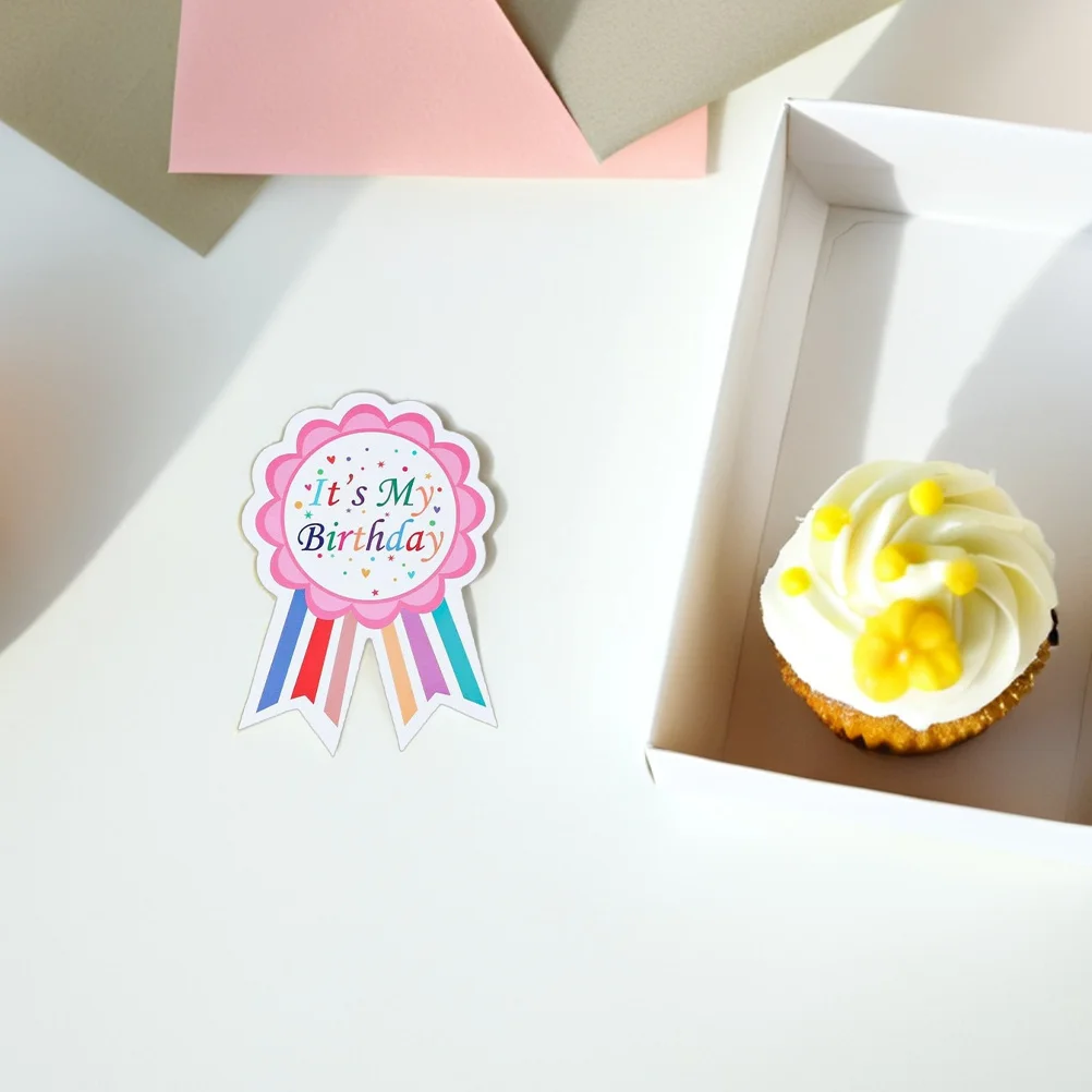 200Pcs Happy Birthday Badge Stickers Vibrant Colors for Scrapbooking Cards and Classroom Party Decorations Party Badges