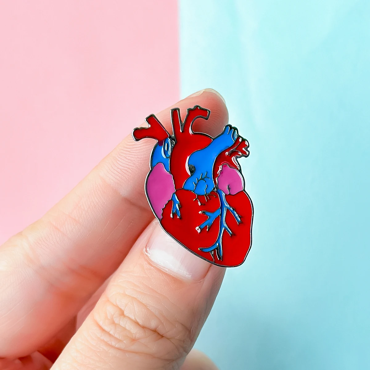 Catuni Heart Medicine Anatomy Pin Brooch Organ Enamel Lanyard Lapel Badge Jewelry Gifts for Anatomist Forensic Doctor Nurse