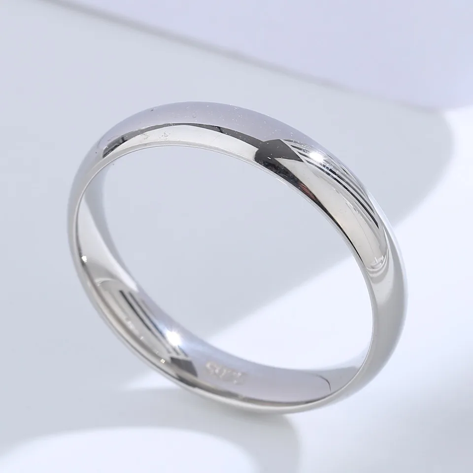 925 Silver Couples Ring Engraved Wedding Band