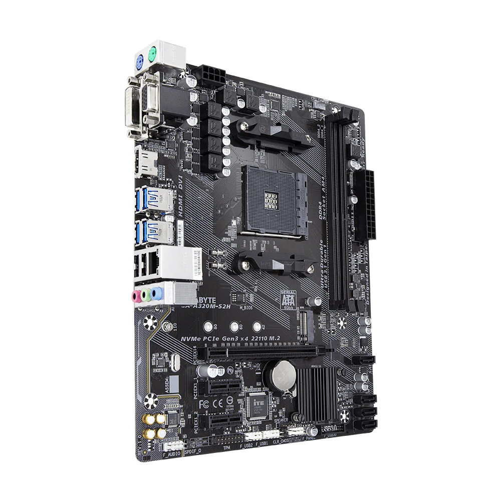 Imagem -02 - Placa-mãe com Soquete do Chipconjunto Amd A320 Ryzen 5600 Ddr4 Pci-e3.0 M.2 Microatx Ga-a320m-s2h 100 Testado Gigabyte-am4