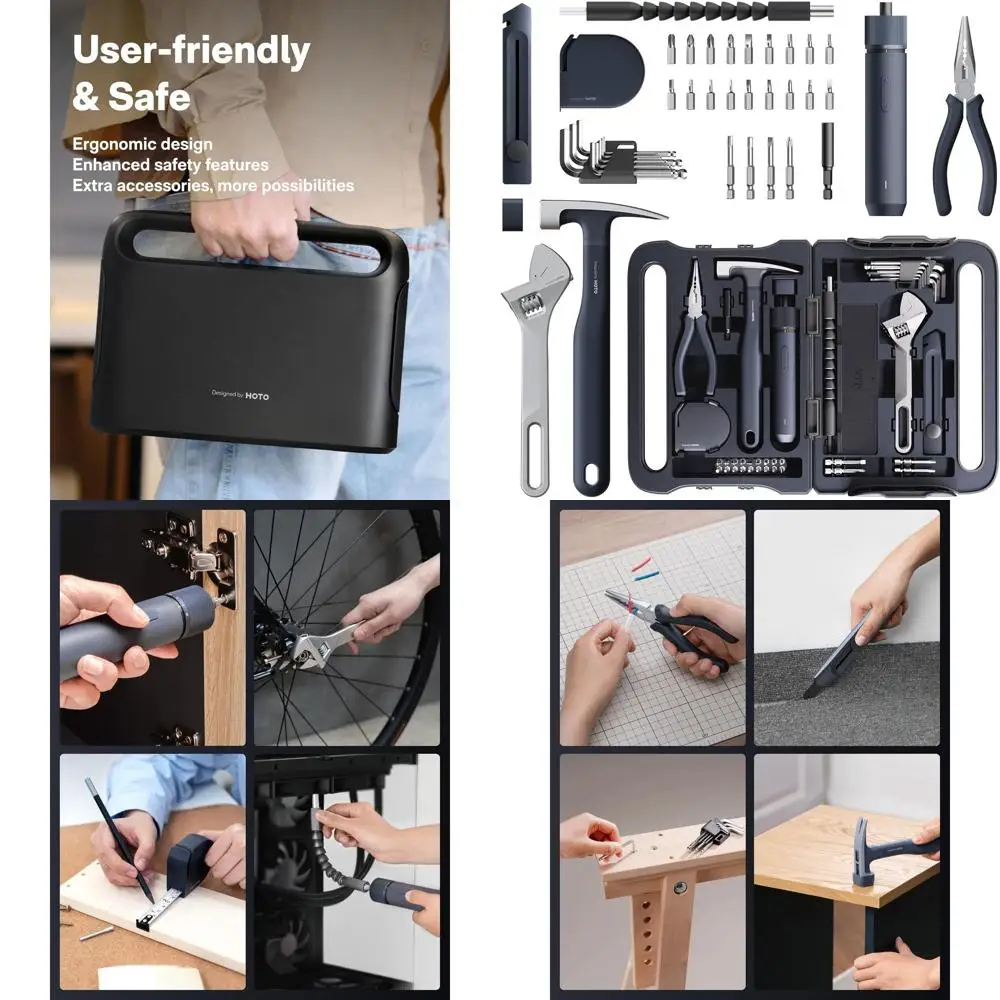 

Набор инструментов для умного дома из 40 предметов: электрическая отвертка с LED-подсветкой и 3 уровнями крутящего момента, 14 инструментов, 26 аксессуаров для DIY и ремонта