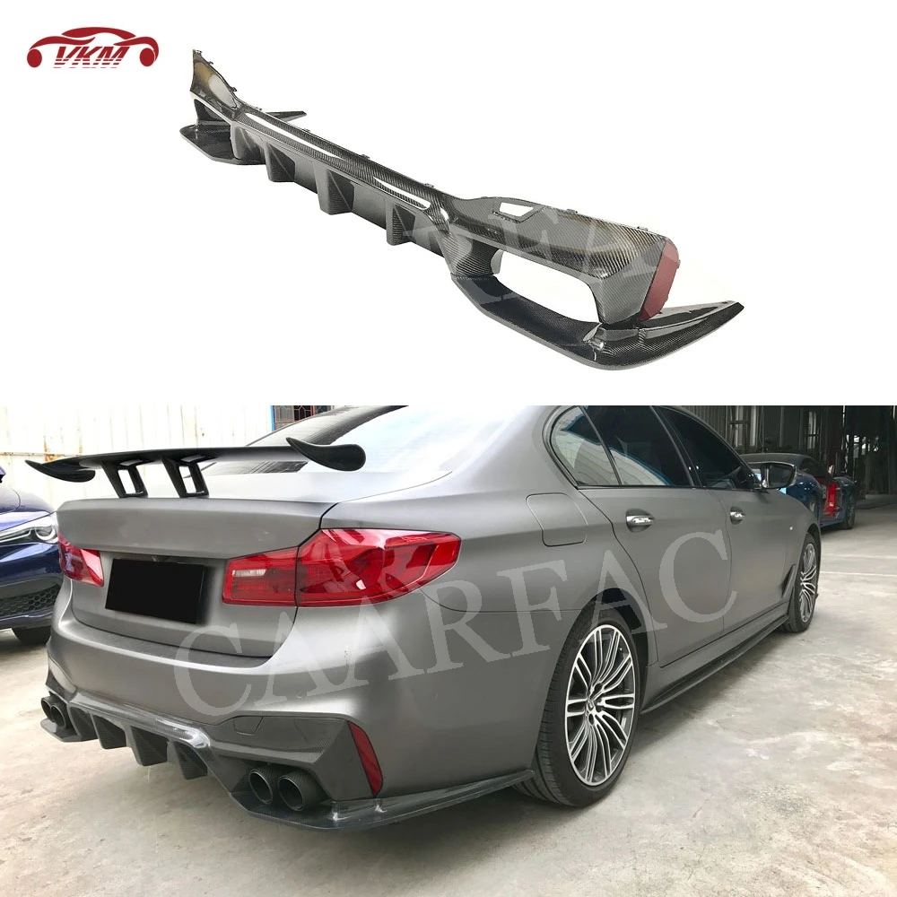 

Dry Carbon Fiber Rear Diffuser Lip Splitters Flaps For BMW 5 Series F90 M5 2018- 2020 3D Style Back Bumper Protector Car Parts