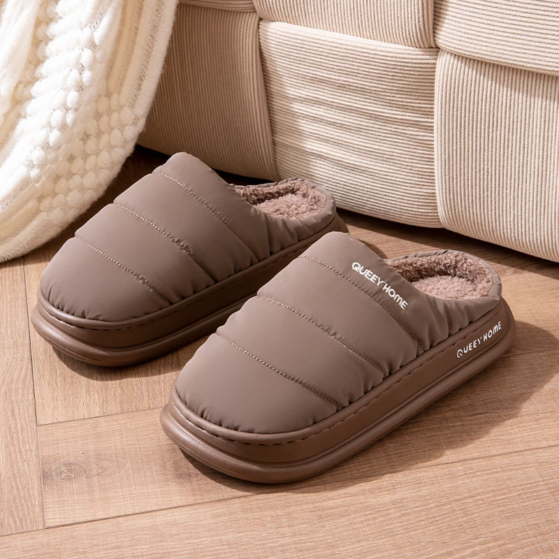 Men's New Winter Down Slippers: Non-slip, Fleece-lined, Water-resistant, Couples, Indoor/Outdoor view 6