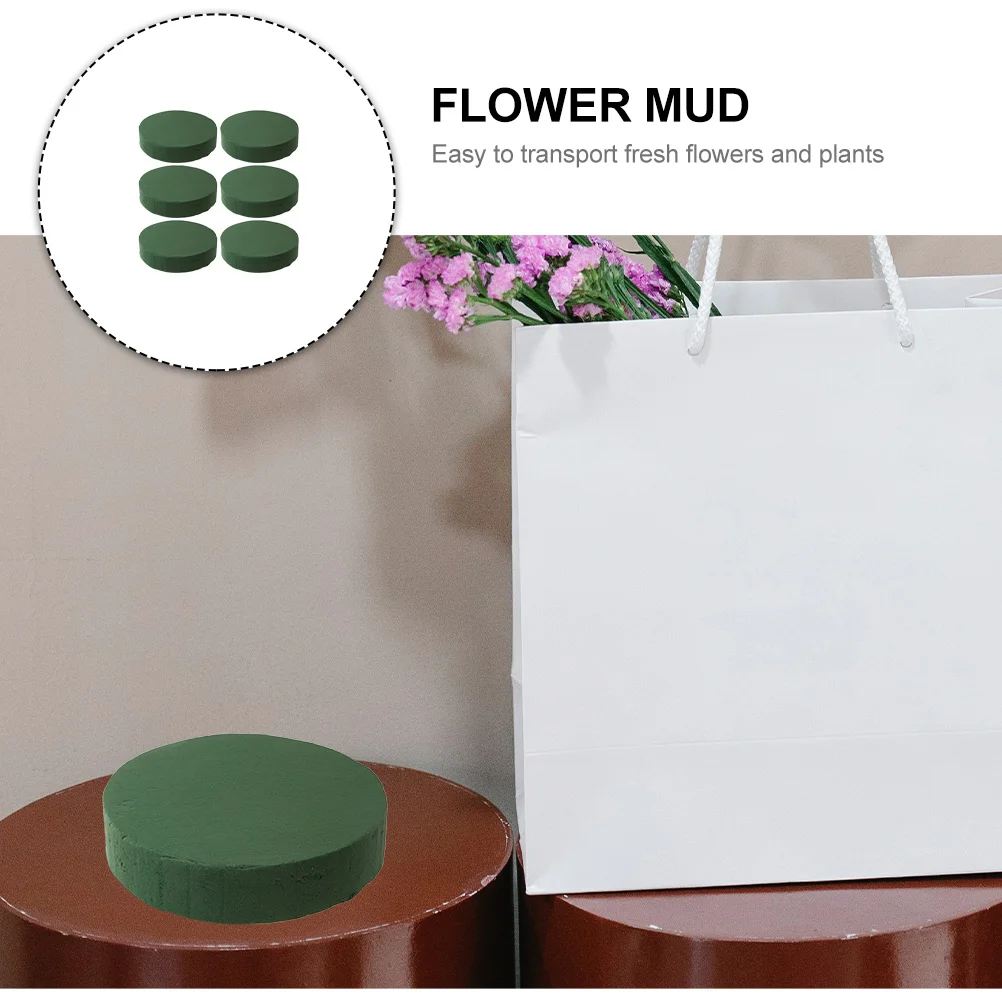 

6Pcs Convenient to Store Round Flower Mud Simple to Arrange for Wedding Decorations and Floral Accessories Wedding Flower Mud