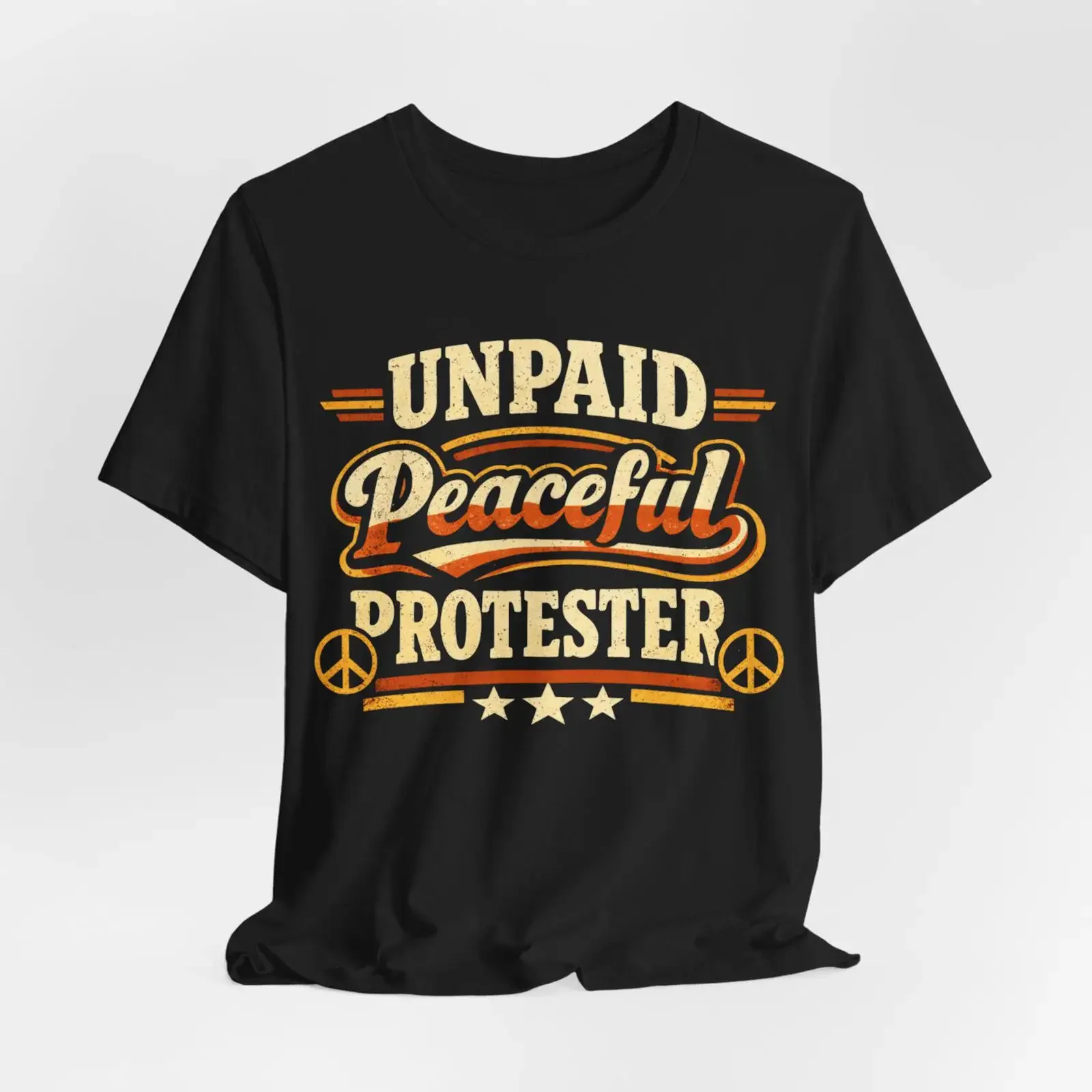 Unpaid Peaceful Protester T Shirt vintage Washed Slightly Breathable homme Comfortable streetwear fashion Stylish