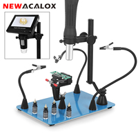 NEWACALOX Magnetic Helping Hands Third Hand Soldering Work Station Up/Down Adjust Hot Air Gun/Microscope Holder Heavy Duty Base