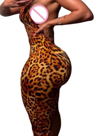 

Sexy Printed Bal Jumpsuit Tight Fit Street Sle mid Waist Long Pants Thin Model Chinese Production Summer Collection