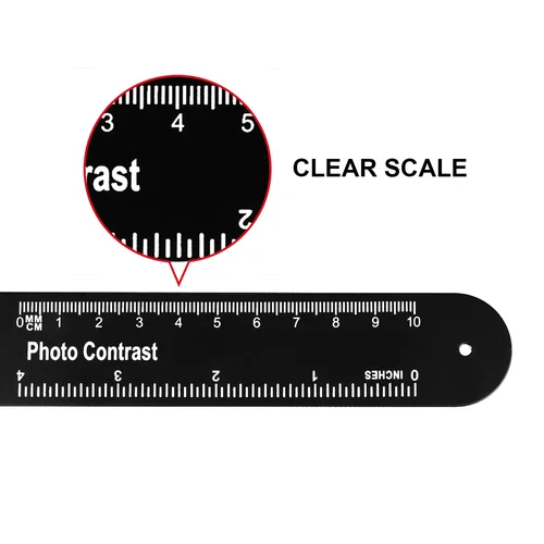 Imagen 2 del producto Tablero de contraste de imagen de foto de fondo negro de ortodoncia Dental, placa de mejilla Oral de Metal con marca de escala, herramientas esterilizables en Autoclave