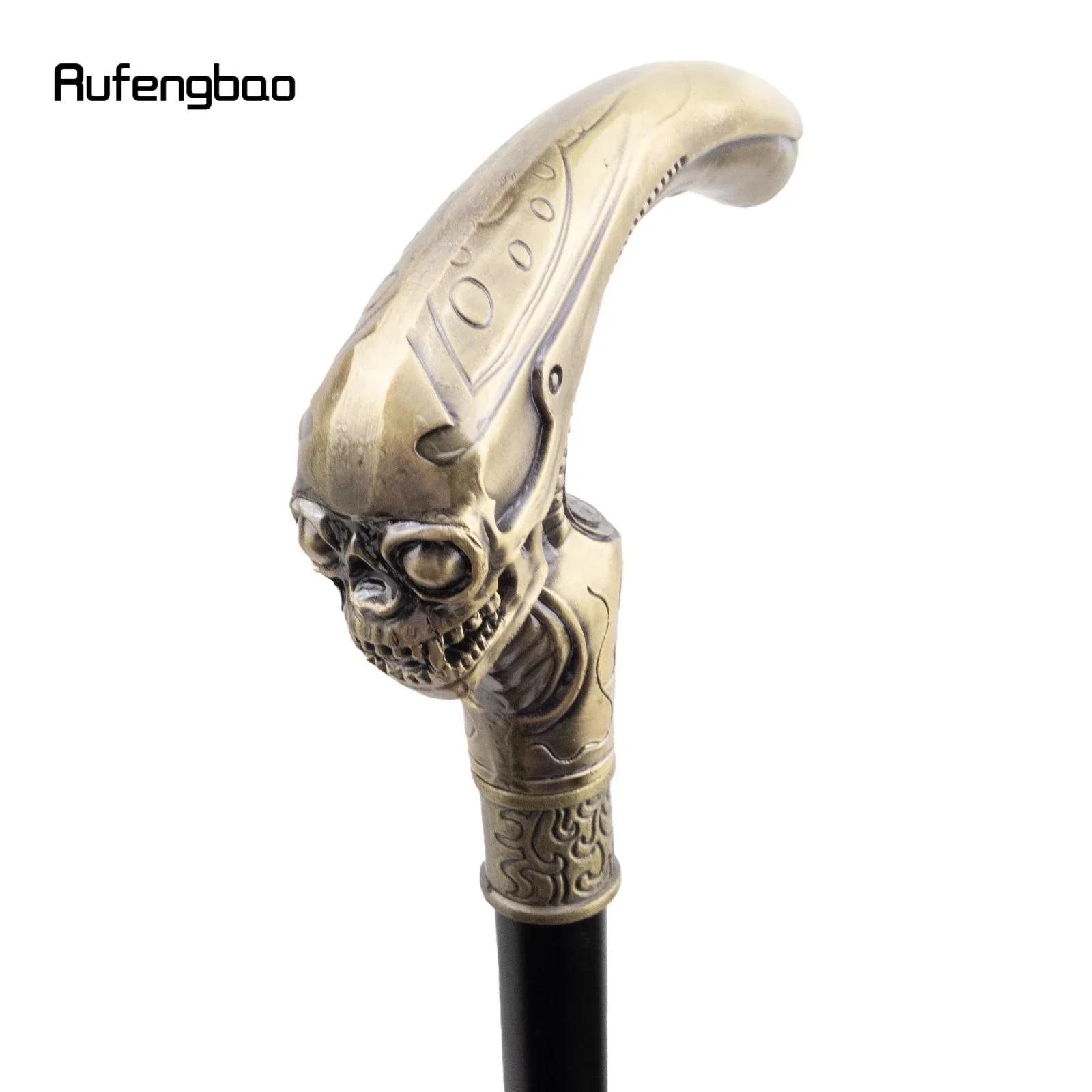 Copper Long Head Skull Fashion Walking Stick Decorative Cospaly Vintage Party Fashionable Cane Halloween Crosier 92cm view 3