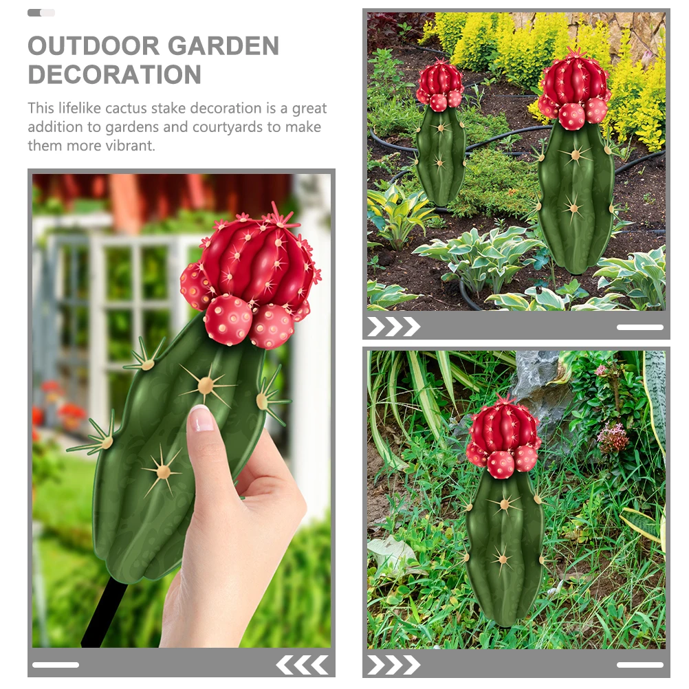 

Lawn Decor Cactus Sculpture Three-dimensional Fake Outdoor Garden Decoration Acrylic Stakes Decorative