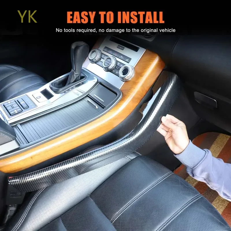 

For Land Rover Range Rover Sport 2010-2013 ABS Carbon Fiber Car Center Console Strips Cover Trim Sticker Car Accessories
