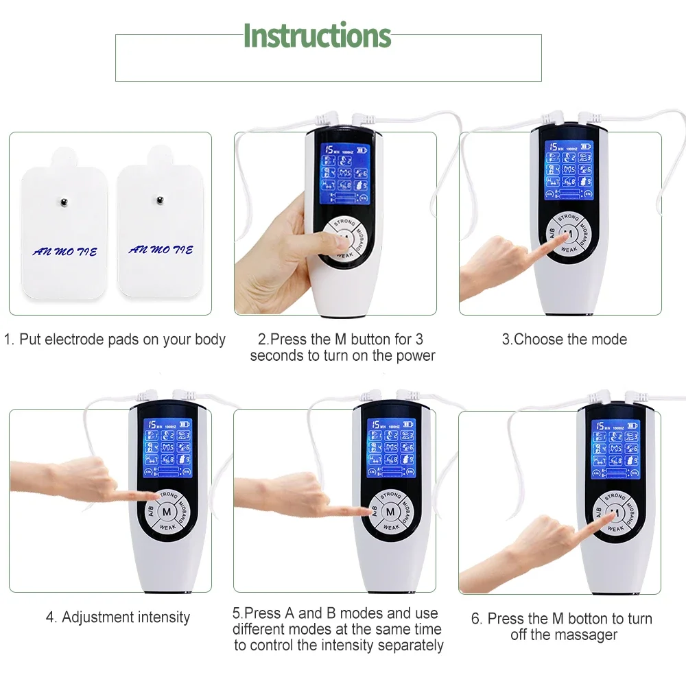 TENS Massager Cross Acupuncture Moxibustion EMS Muscle Stimulator for Pain Relief Whole Body Massage Digital Therapeutic Machine