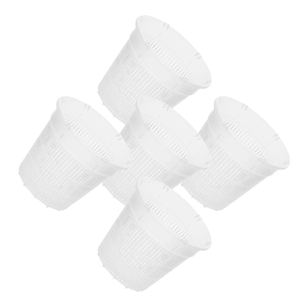 

5 Pcs 160mm Root Control Pots Clear Plastic Nursery Containers for Orchids Succulents Greenhouse Plant Pots with Drainage Holes