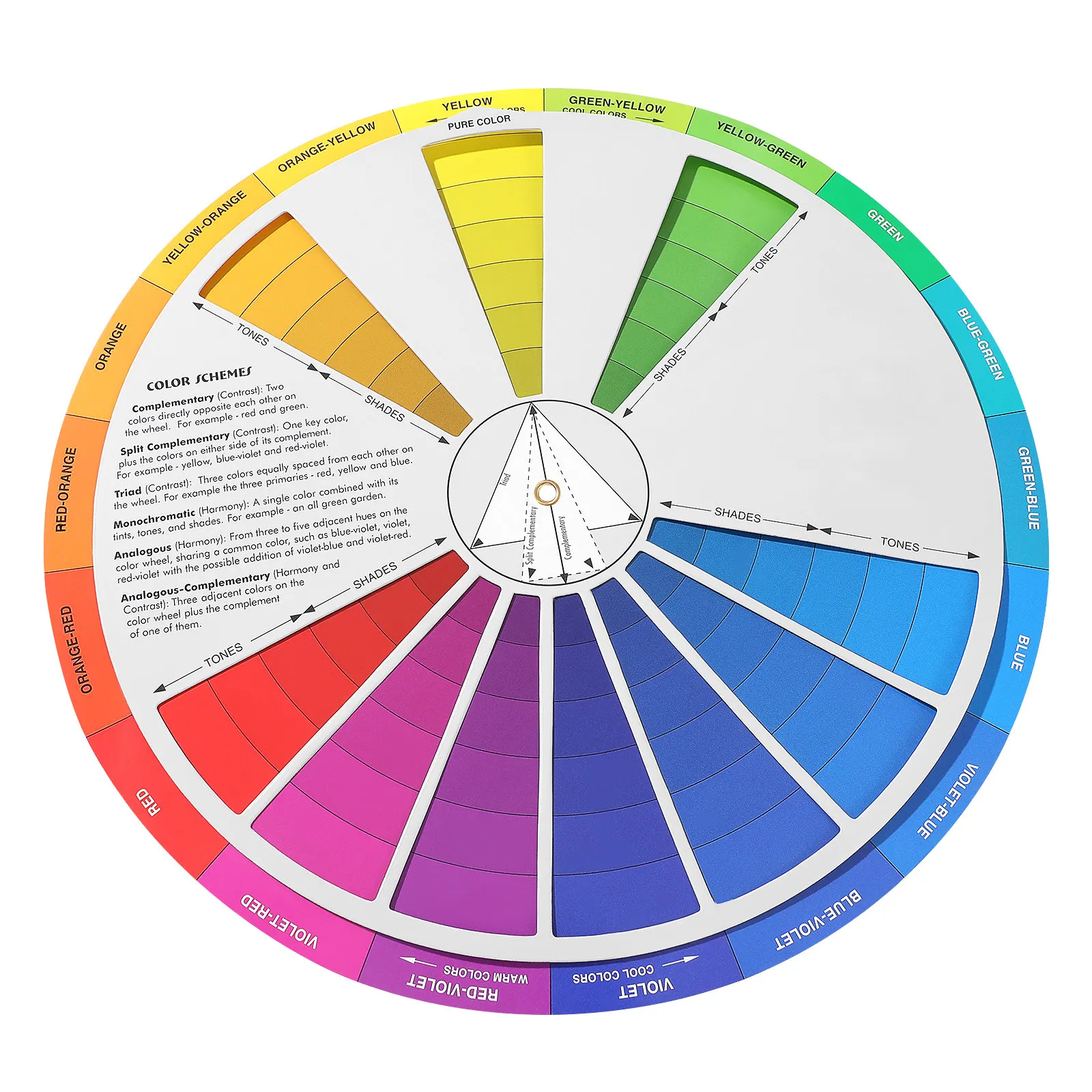 Color Wheel Small 9Inch Color Mixing Guide Standard Teaching Tool Paint Drawing Learning Chart Class Teaching Tool