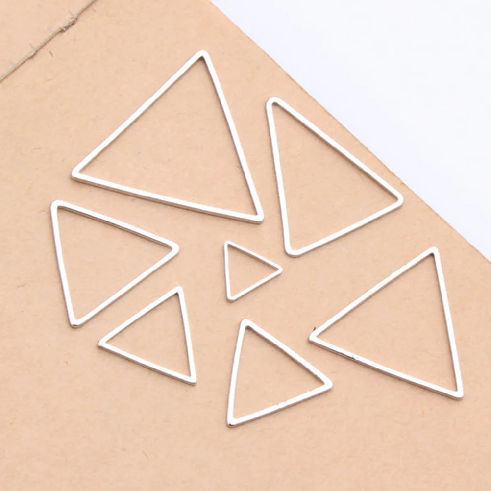 60pcs DIY Earring Pendants Ear Drop Decorations Triangular Ear Hook Pendants Ear Jewelry Supplies for Women Girls White