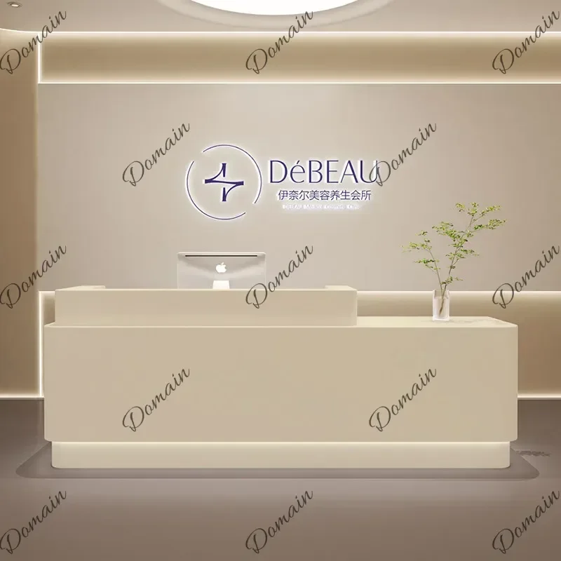 46XX Minimalist Baking Paint Computer Desk Beauty Salon Clothing Store Reception Counter Office Table Mostrador Recepcion Furnit