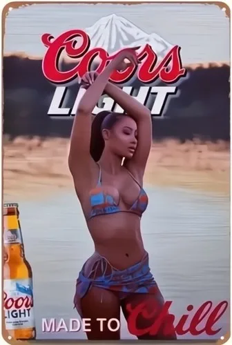 Coors Light Beer Made To Chill Vintage Novelty Metal Sign ; Wall Art