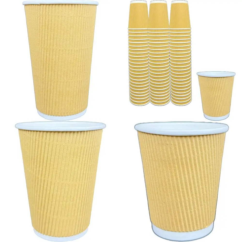 

500-гранных изолированных бумажных стаканчиков с волнистыми стенками — одноразовые стаканчики для горячих/холодных напитков для офиса и домашнего использования