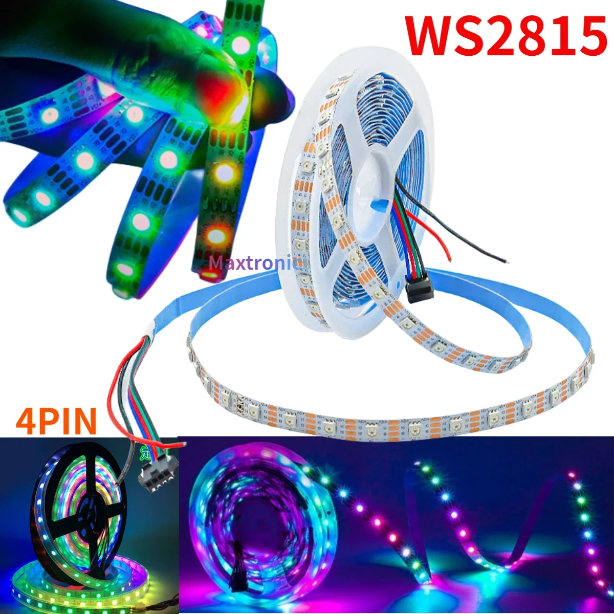 DC12V WS2815 RGB Full Color Led Strip Light WS2812B WS2813 Updated 30/60/144 Pixels/m IP30/65/67 Addressable Smart Lights Tape