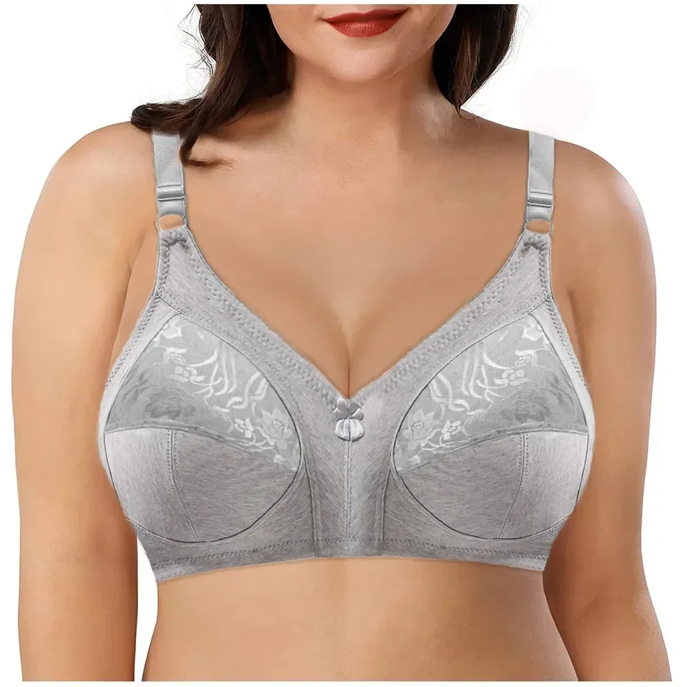 TOP Push Up Bra Plus Size Bras for Women Full Coverage D E F Cup Seamless Underwear Cotton Bh 115E 110E 105E 100E 95E 90E85E C02