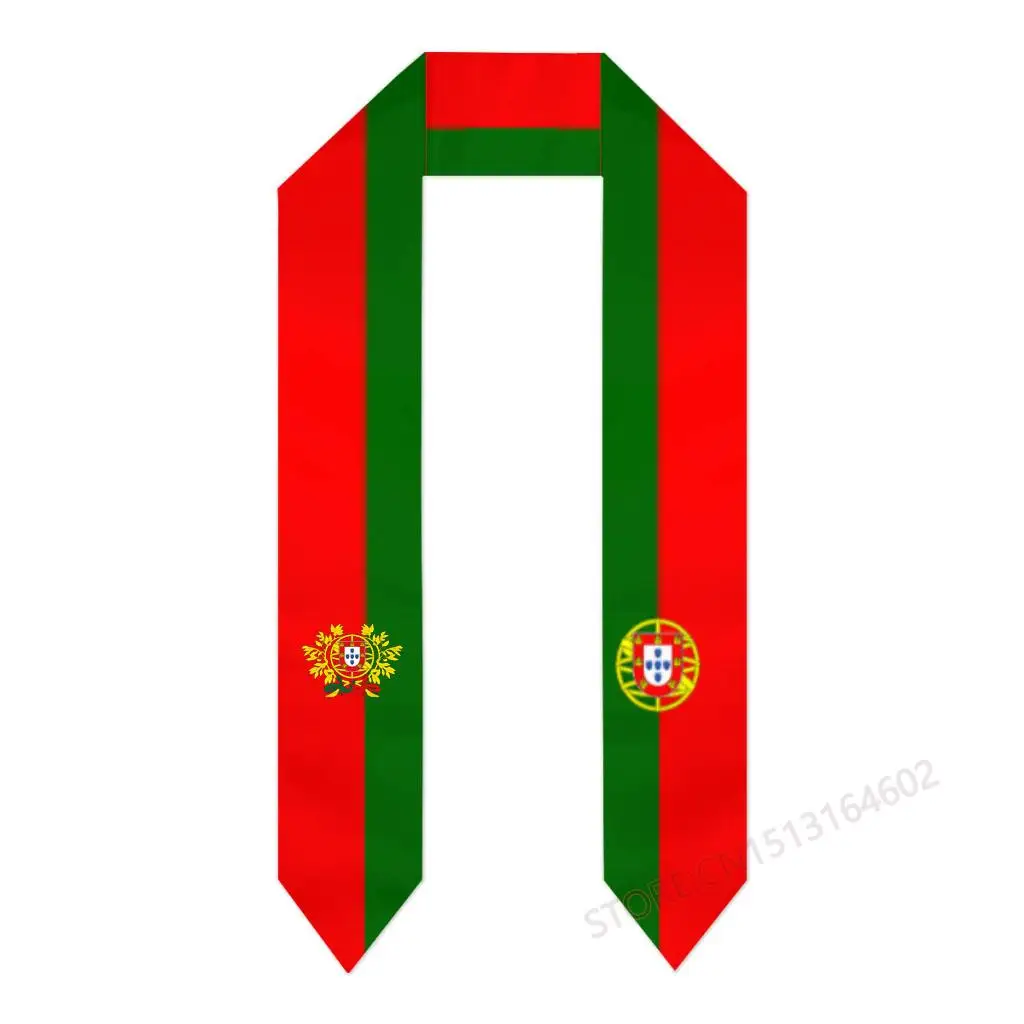 Custom Name Or Logo Portugal Flag Scarf Graduation Stole Sash International Study Abroad Class of 2023 Shawl