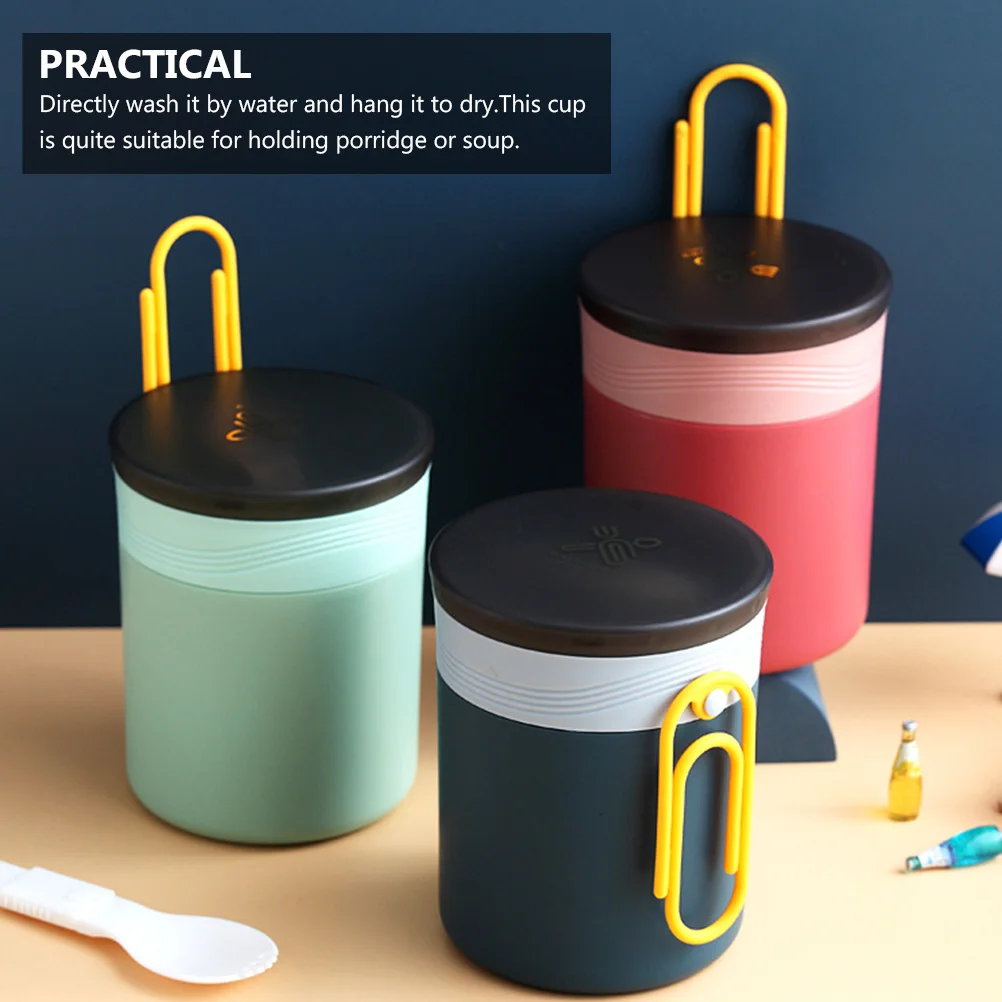 

1Pcs Sealed Practical Soup Cup Leakproof Mini Stainless Steel Insulated Porridge Holder Portable Heat Preservation Mug