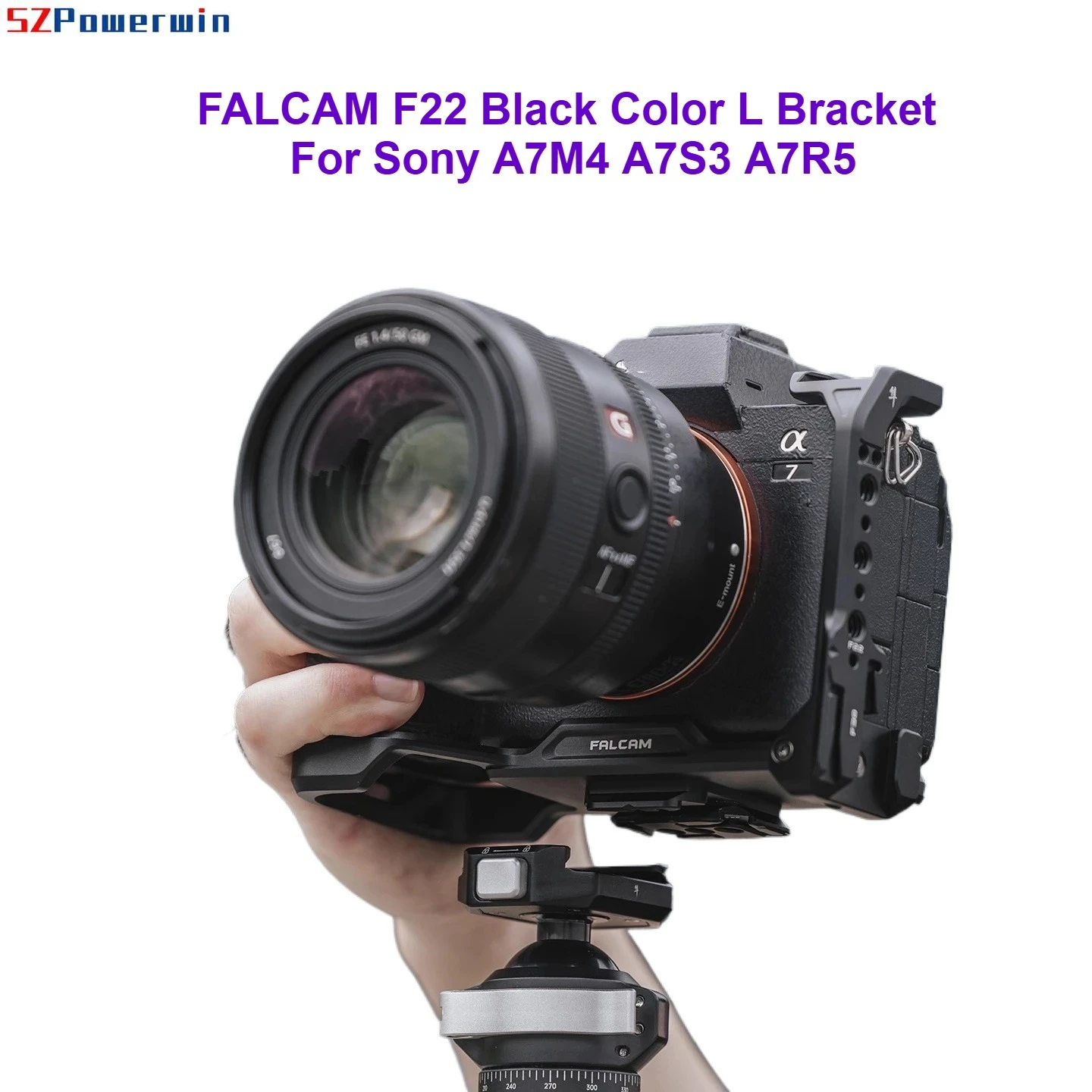 

FALCAM F22 Quick Release Black Color L Bracket For Sony A7M4 A7S3 A7R5 Plate Hand Grip with Cold Shoe Camera Cage