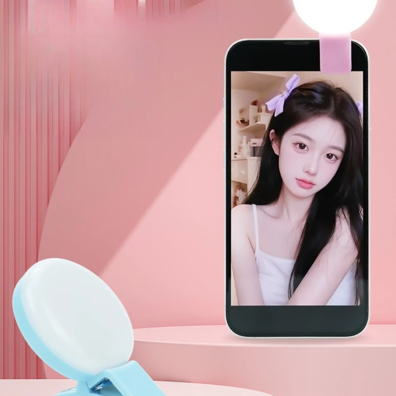 Mini LED Selfie Light with 3 Lighting Modes | Portable Phone Clip-On Fill Light | Adjustable Brightness Photography Accessories