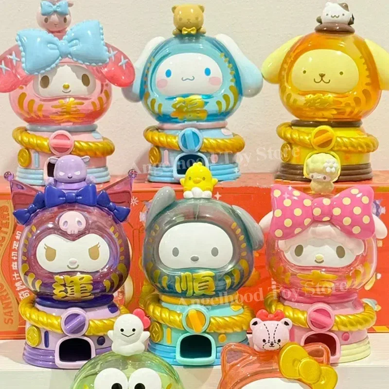 

Kawaii Sanrio крутящиеся яйца фигурки Cinnamoroll почтовый стакан пурин Kuromi My Melody Keroppi экшн-фигурки аниме модели куклы