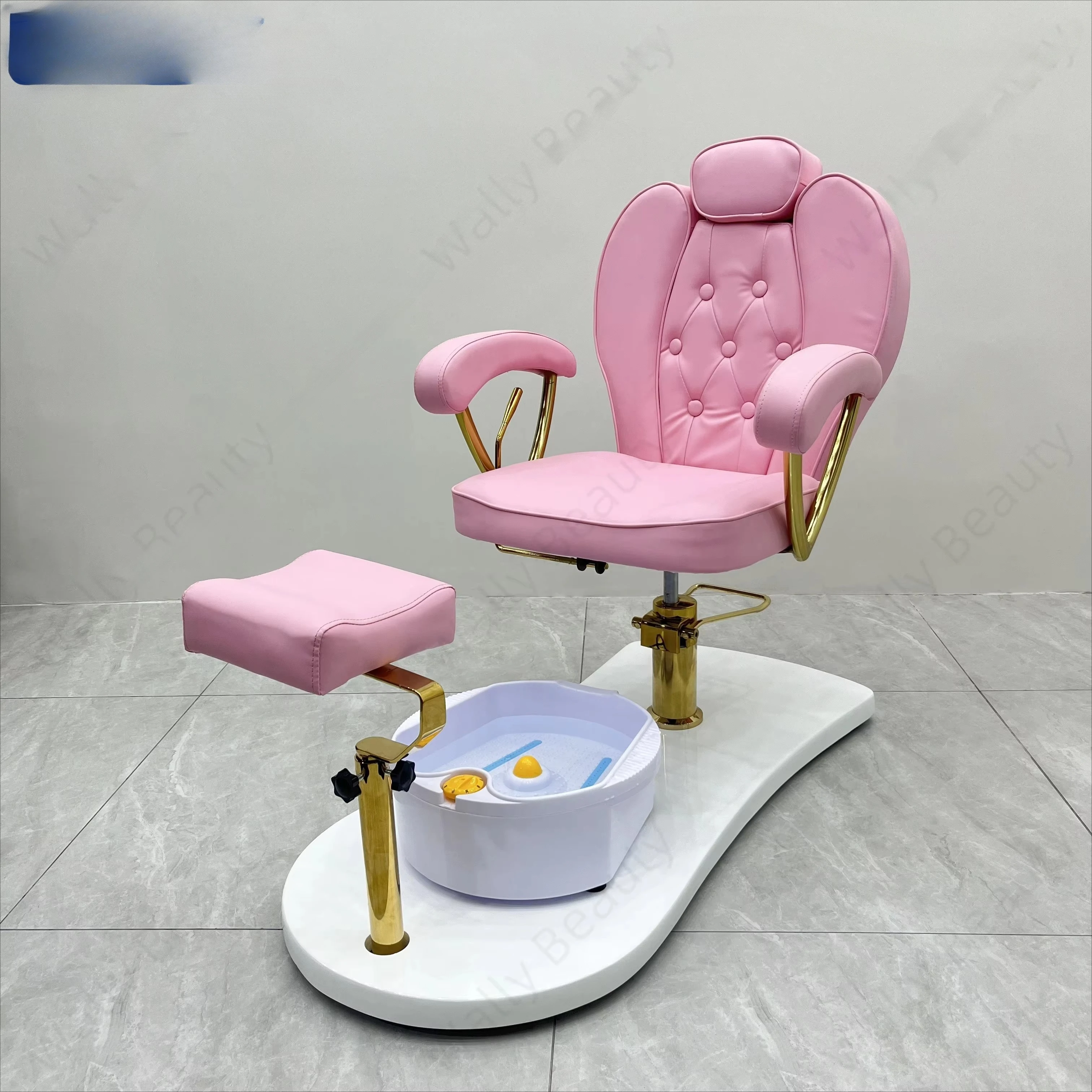 Salon Beauty Pedicure Chair Wholesale Spa Chair Hydraulic Adjustable Pedicure Station with Foot Basin and Rolling Stool