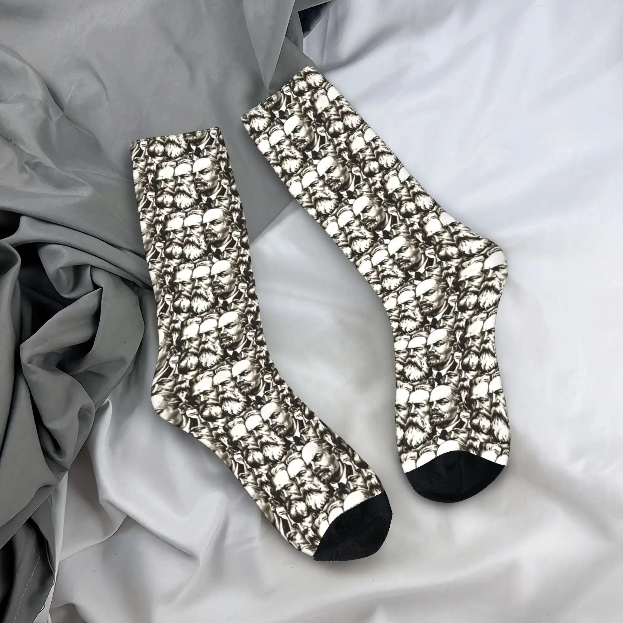 

Носки Karl Marx Engels and Lenin, нескользящие чулки, мужские мягкие дышащие велосипедные носки, весенние корейские носки на заказ