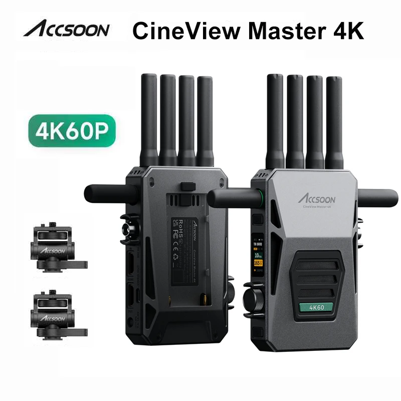 ACCSOON CineView Master 4K Wireless Video Transmission 2.5KM 2.4GHz 6GHz 5GHz Tri-Band and DFS for iphone ipad Live Monitoring