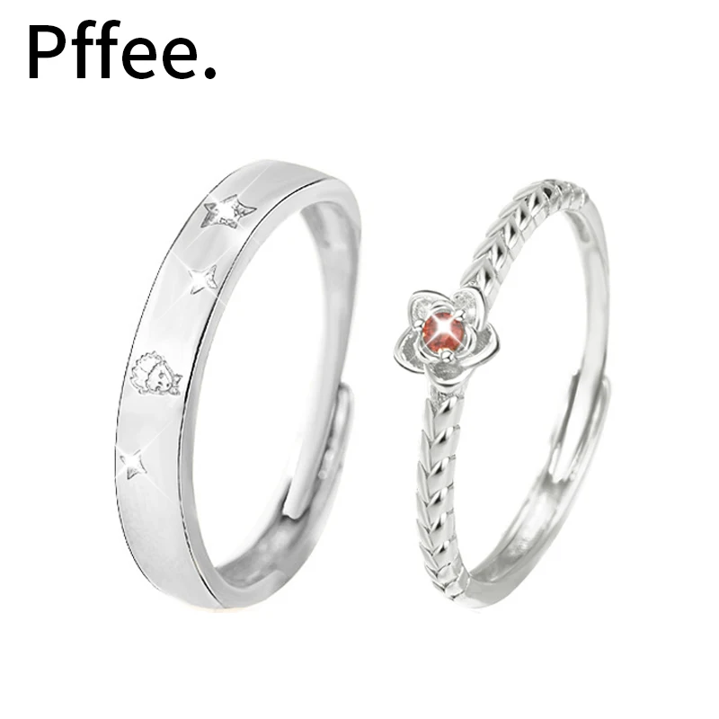 

Certified 925 Sterling Silver Prince Man Ring Female Set For Couple Wedding Engagement Rings For Women Rose Luxury Fine Jewelry
