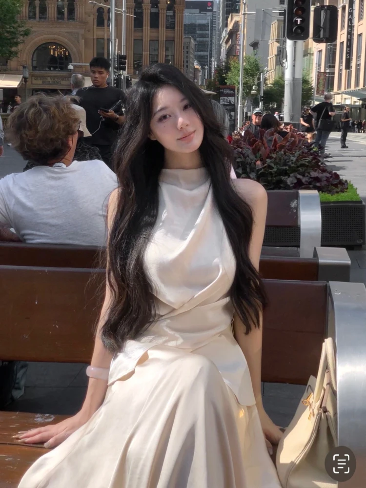 2025 French Elegant Midi Dress Even Party Female Summer Casual One Piece Dress Korean Fashion Clothing Beach Style 2000s Vintage