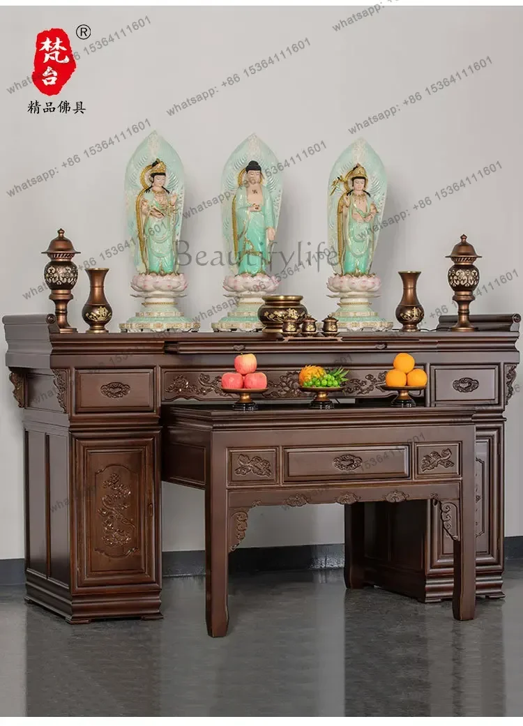 FG  Solid Wood Offering Table Buddha Table Offering Altar Table Offering Desk Buddha Hall  Self-built House