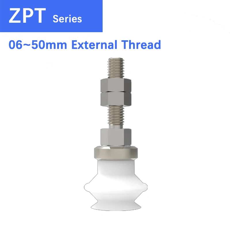 ZPT Series White Silicon Rubber Vacuum Suction Cup Industrial Manipulator Suction Pneumatic ZPT08BS ZPT10BS Internal Thread