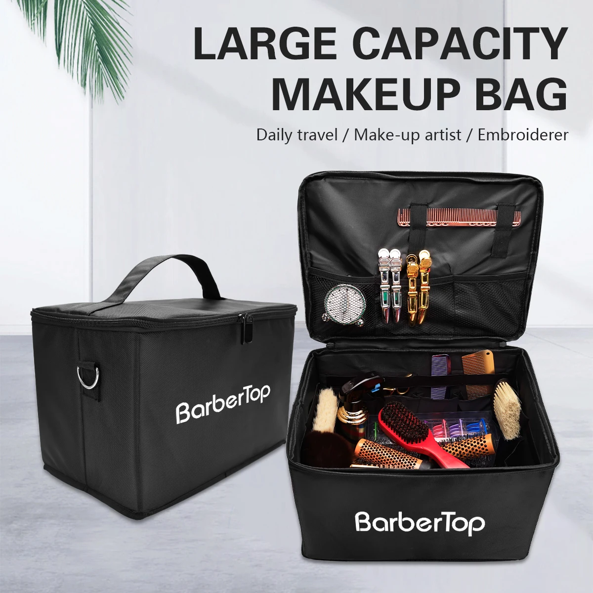 Fold Barber Bag High-capacity Storage Hairdressing Large Capacity Cosmetic Salon Portable Grooming Travel Bags Makeup Case Tools