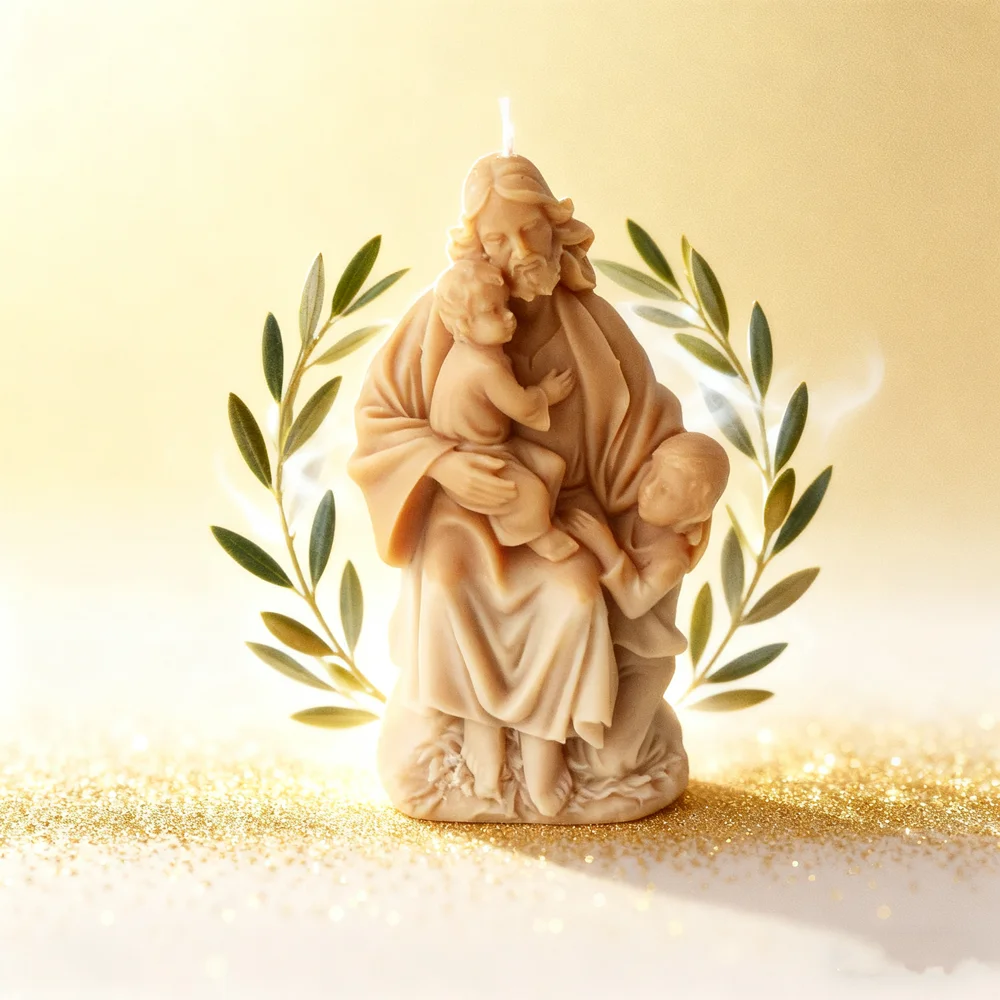 

3D Jesus Holds Child Silicone Candle Mould DIY Holy Family Castings Resin Plaster Soap Handicrafts Tools Religious Home Decor