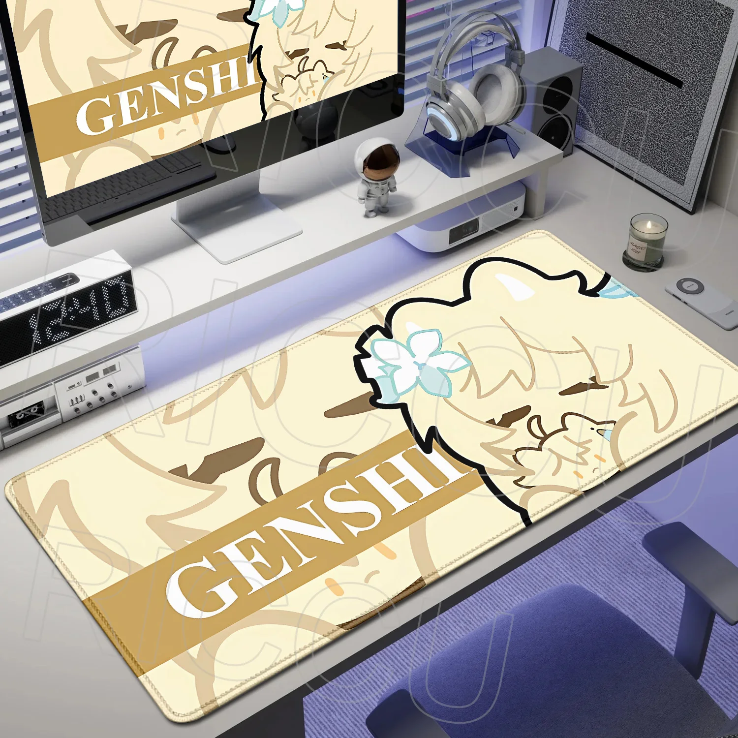

Kawaii Anime Game cute XXL Large Genshin Impact Cat Rug anti-slip rubber Mouse Pad Non-slip Keyboard Desk Mat 80x40cm Mousepad