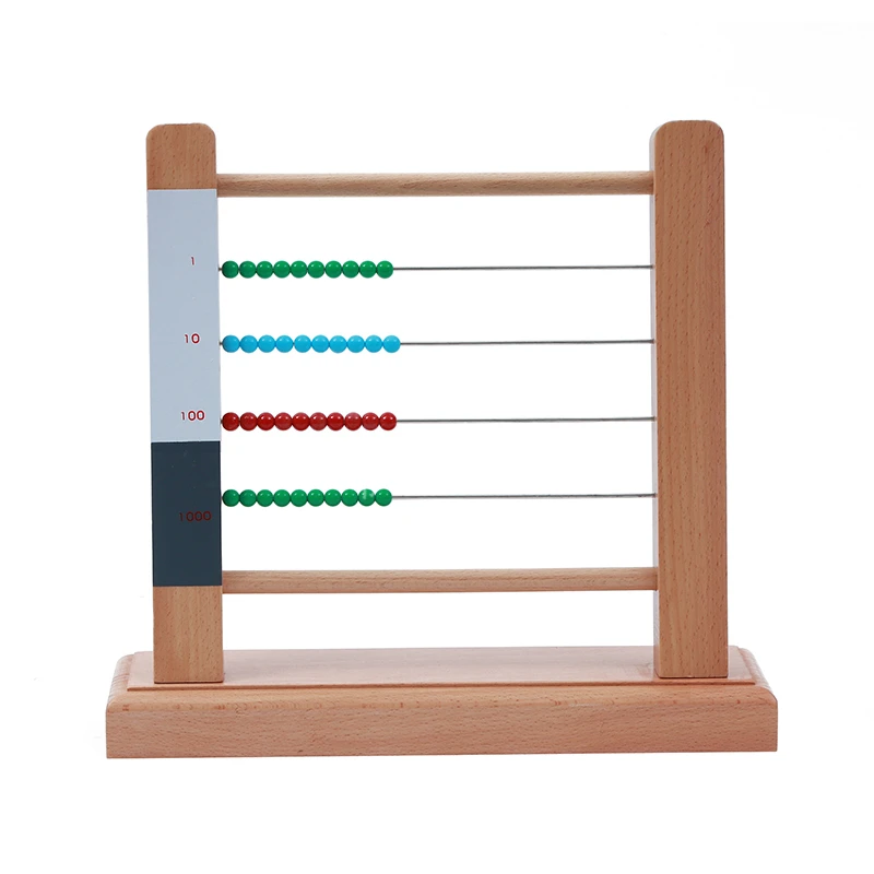 Giocattoli matematici Montessori Abaco in legno con cornice piccola perlina per bambini Strumenti di apprendimento dell'abstrazione Gioco educativo Insegnamento della matematica