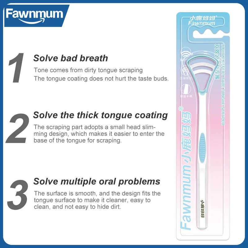 Limpiador de lengua Fawnmum, 1 paquete, cepillo de lengua de macarrón, raspador de lengua de aliento fresco para higiene bucal, herramienta de limpieza de lengua, adultos, elimina el mal aliento