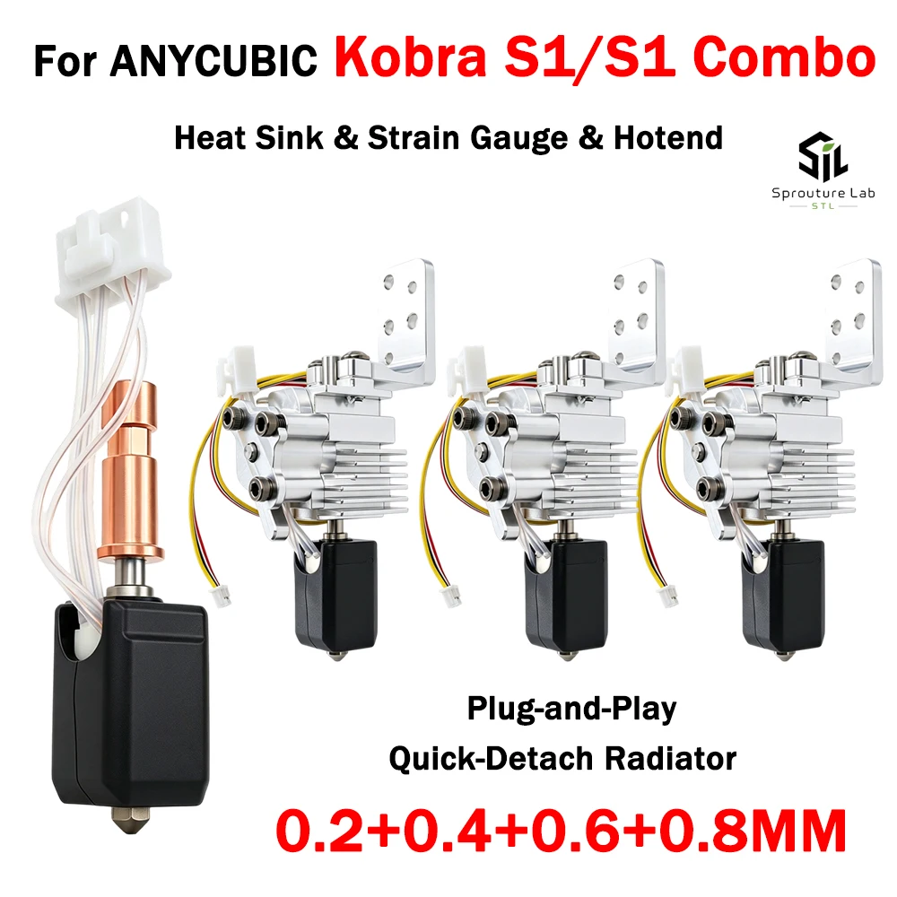 Newly Upgraded Hotend Kit with Quick Detach Radiator Compatible with the Anycubic Kobra S1 S1 Combo Main Unit, and S1C Models