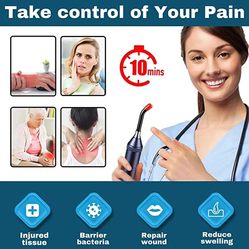 

Red Infrared Light Treatment Device for Cold Ulcer Ulcer Infrared Light Treatment Stick for Mouth Nose Ear Knee Feet Hands Ankle