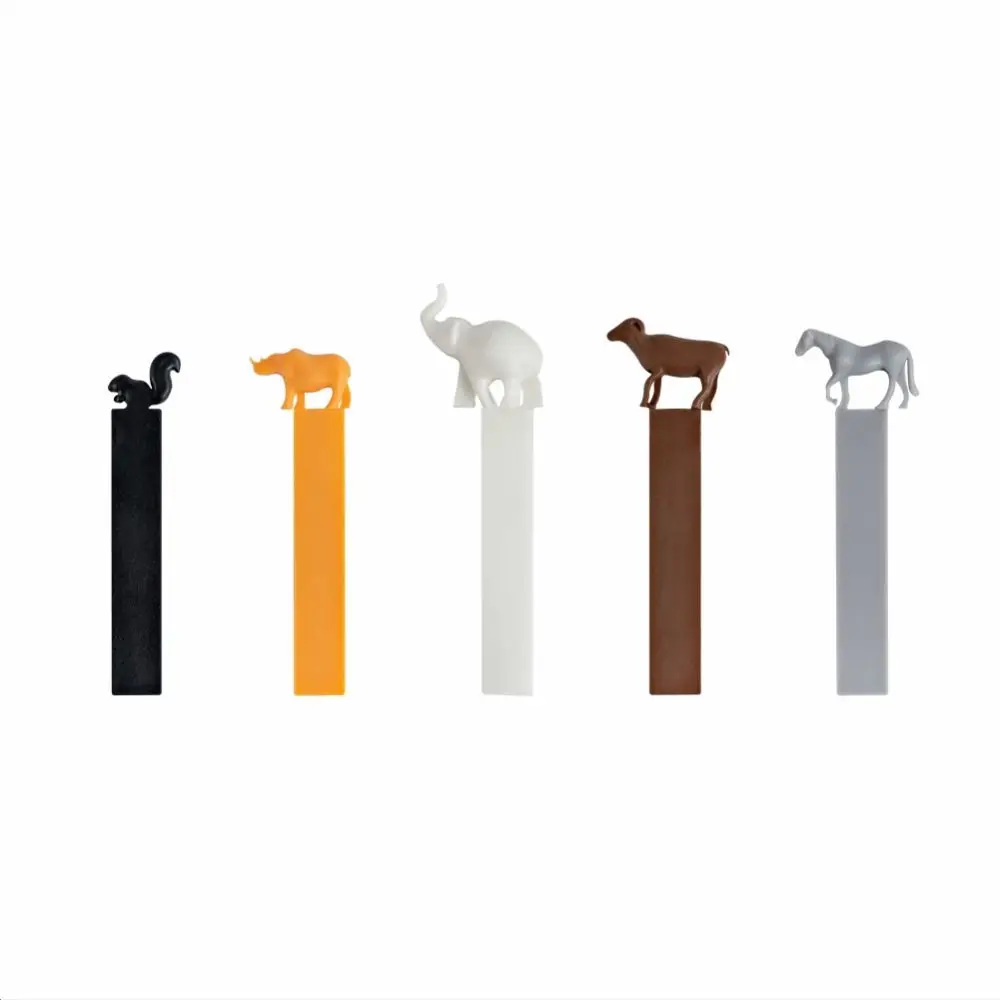 5Pcs 귀여운 고무 3D 책갈피 독서 선물 만화 동물 책갈피 책 마커 편지지