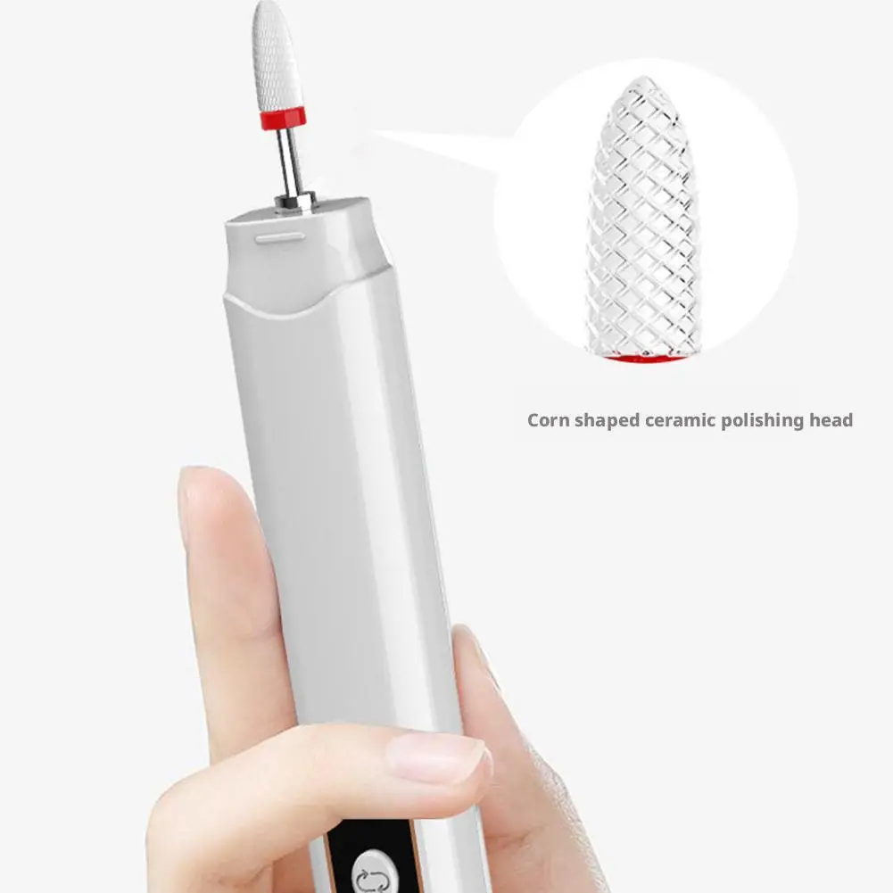 6-in-1 コードレスネイルドリル 新しい電動ネイルファイルキット ポータブル充電式マニキュアツール ネイルシェーピング、バフ研磨、研磨用