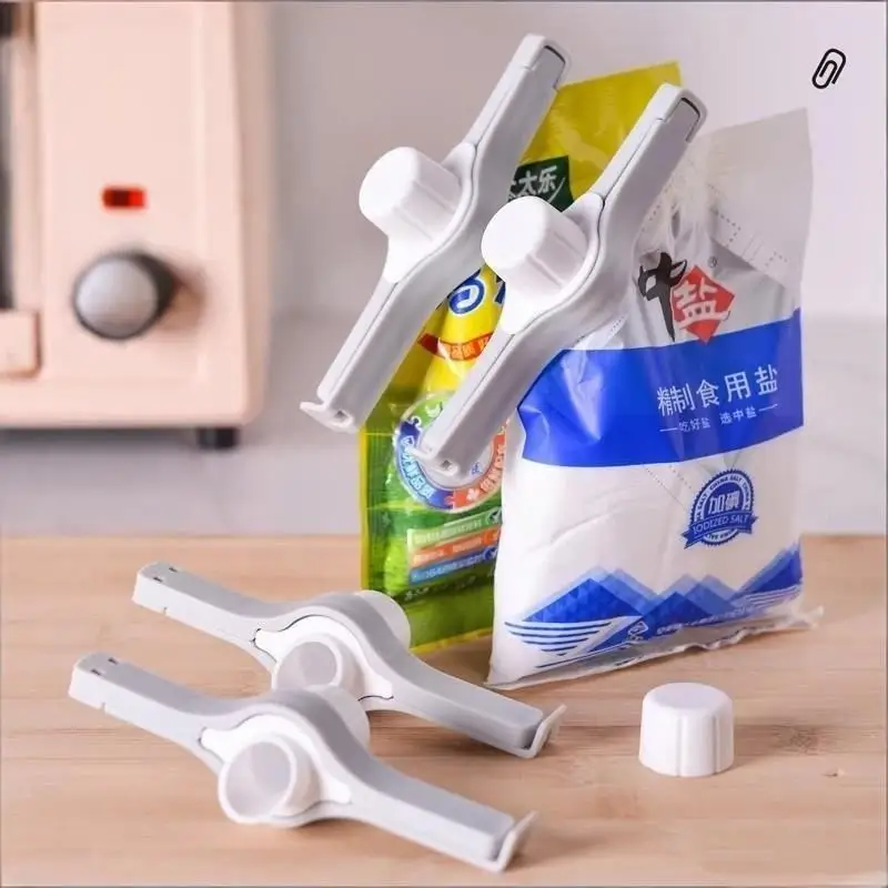 4/8 Stück Lebensmittel-Aufbewahrungsclips, robuste Kunststoff-Verschlussklammer für Snackpapier, Plastiktüten, Frischhalteverschluss mit Ausgießer – Detail 3