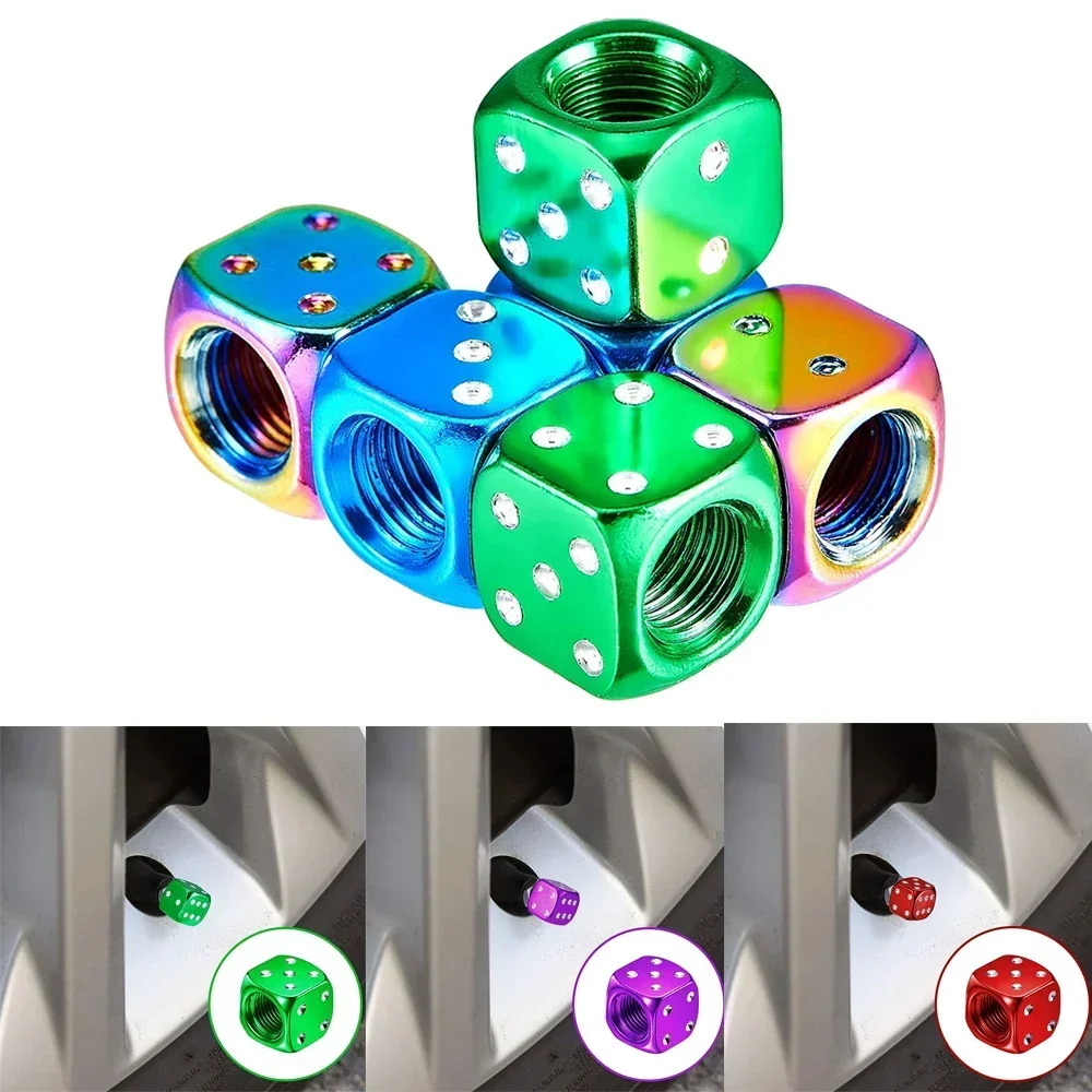 النرد نمط قضيب صمام إطار قبعات سيارة الحلمة قبعات ينبع يغطي الإطارات صمام الهواء الغبار غطاء عجلة للسيارات الدراجات النارية دراجة