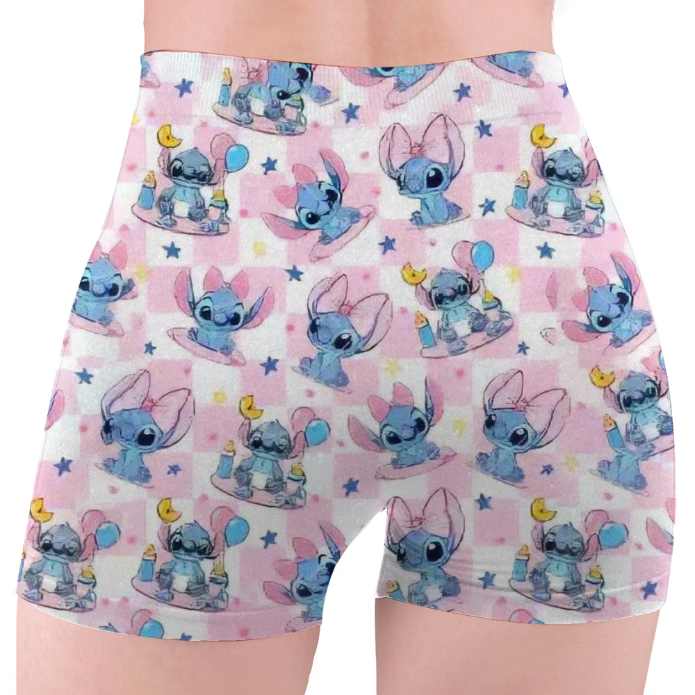 Stitch Angel High Waist and Hip Yoga Short Ladies Lift Fitness Workout Gym Pants